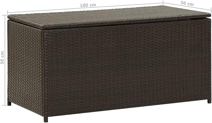 BaraSh Patio Storage Box Outdoor Storage Cabinet Deck Boxes Outdoor Waterproof Outdoor Storage Bin Outdoor Storage Bench Rattan 39.3"x19.6"x19.6" Brown