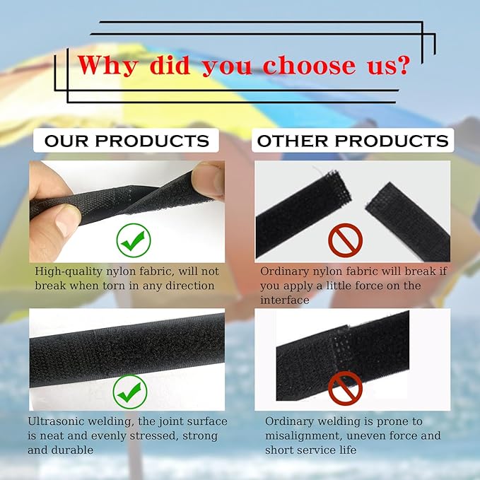 6 Pack Reusable Patio Umbrella Tie Strap,Nylon Self Adhesive Strap Adjustable Securing Straps for Parasol Multipurpose Patio Umbrella Accessories
