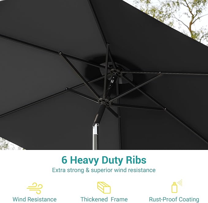 7.5ft Outdoor Umbrella Patio Umbrella,2-Year-Non-Fading,Table Market Patio Umbrella with Push Button Tilt and Crank,for Pool, Deck, Garden,Backyard