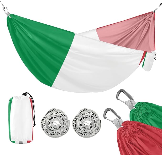 National Flag of Italy Hammocks with Portabl Carry Bag Backyard Hammock for Indoor Outdoor Patio