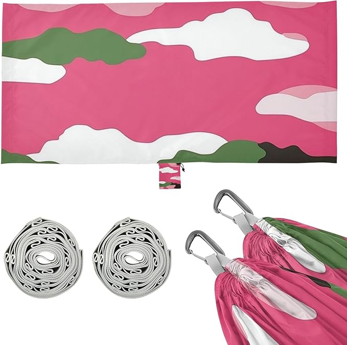 Red Camouflage Pattern 330lb Capacity Camping Hammocks with Hanging Rope Rope Hammock for Indoor Outdoor Patio Silla hamacas para adultos