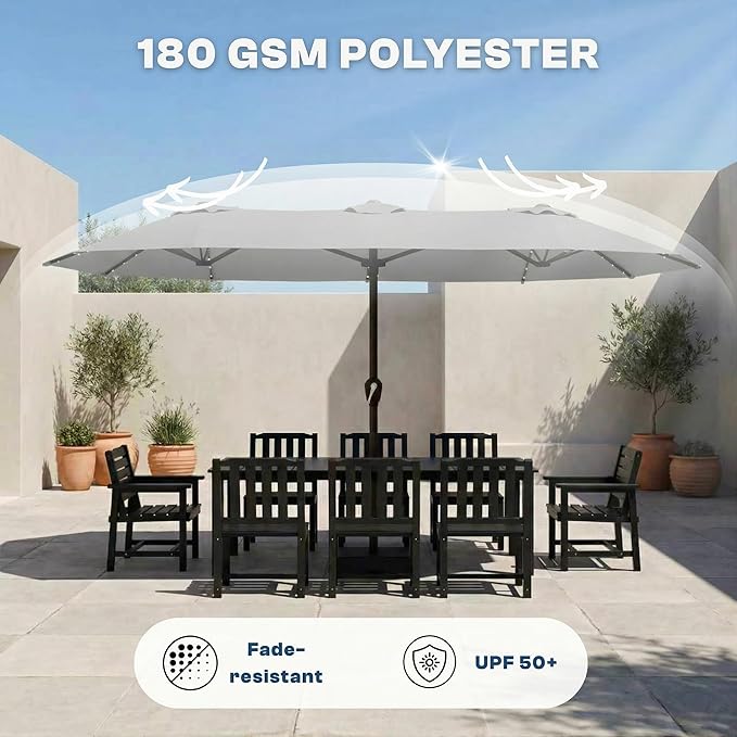 15FT Large Patio Umbrella with Base Included