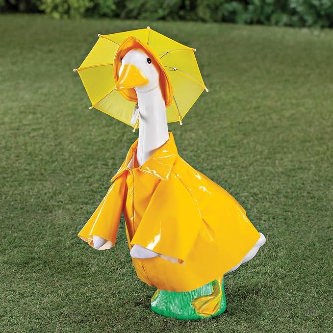 Gaggleville Raincoat Goose Outfit, Fits Large 23" H Statue, by Fox | Valley Traders