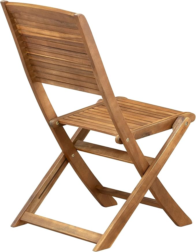 East West Furniture DEFM9CWNA 9 Piece Patio Garden Table Set Includes a Rectangle Outdoor Acacia Wood Dining Table and 8 Folding Side Chairs, 40x72 Inch, Natural Oil