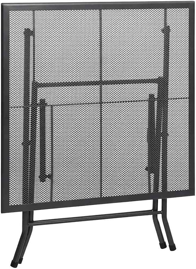 5 Piece Anthracite Garden Dining Set, Square Metal Steel Table and 4 Chairs for Patio, Balcony and Terrace, Powder Coated Outdoor Dining Furniture Set for 4 People