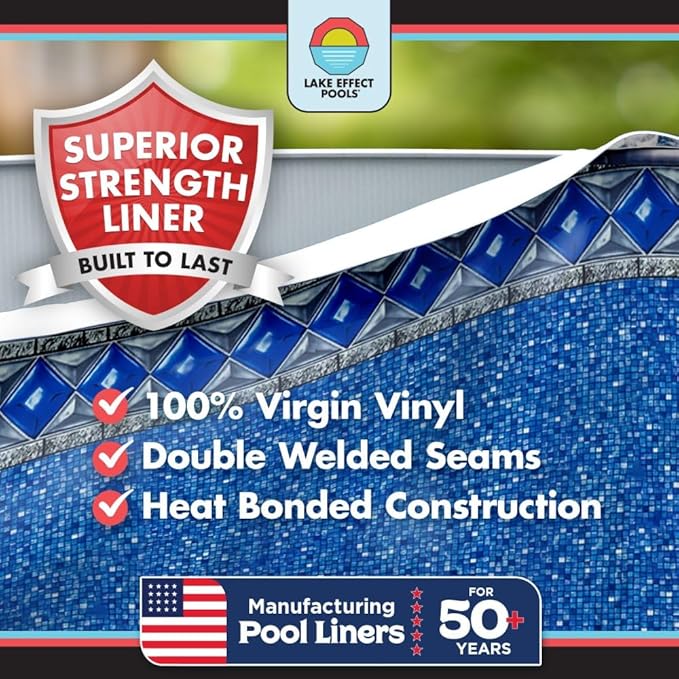 Lake Effect Pools 'Fiji' 21 ft Round Above Ground Swimming Pool | 52 Inch Resin Protected Steel Sided Walls | Bundle Includes: 25 Gauge Unibead Liner & Widemouth Skimmer