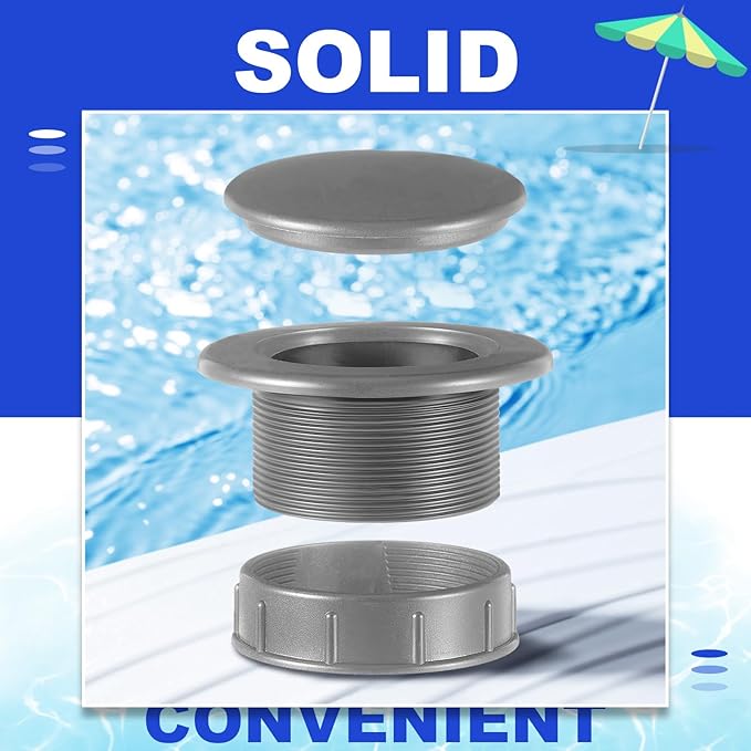 2 Sets Patio Table Umbrella Hole Ring Plug Cap Set, Outdoor Parasol Table Hole Cover Insert Thicker Patio Plug Ring for Outdoor, Yard, Garden(Gray)