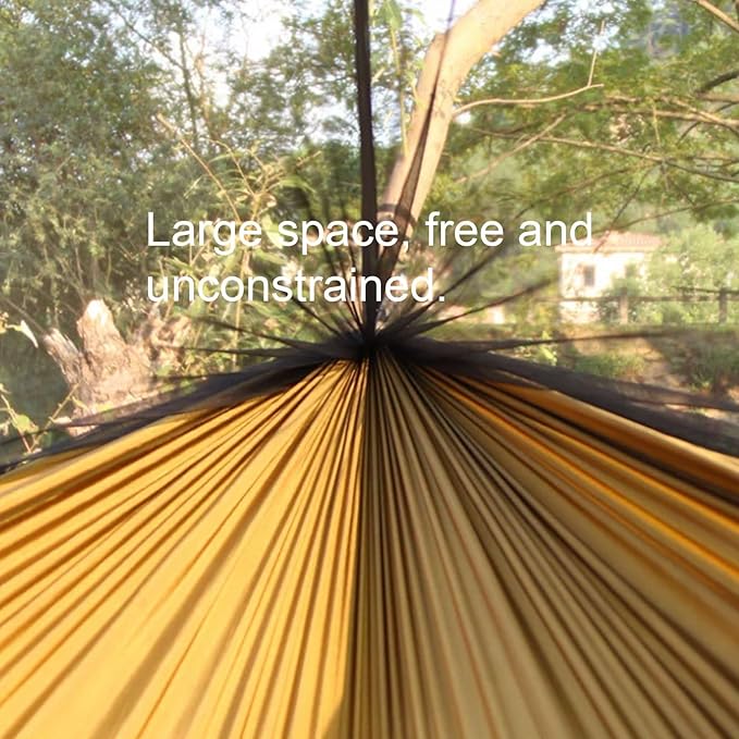 Polyester Hammock with Mesh Outdoor Camping Lightweight Multi-Purpose Large Space Easy to Install Hammock