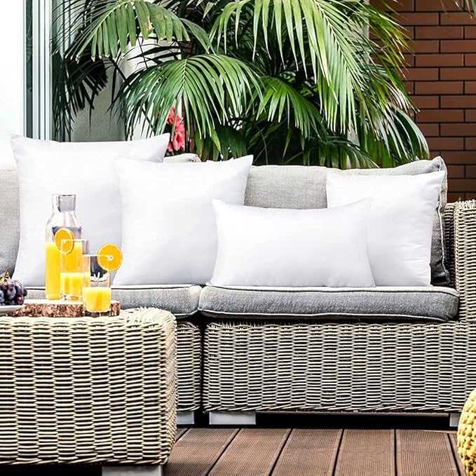 OTOSTAR Premium Outdoor Waterproof Pillow Insert Water Resistant Throw Pillow Insert 12x20 Inch Fluffy Pillow Stuffer Decorative Throw Pillow for Couch Sham Cushion Stuffer Patio Furniture (1 Pack)