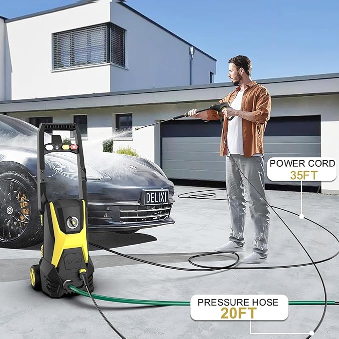 PressurePower4500PSI with 4 Quick Connect Nozzles, Inlet Hose & Filter, Foam Cannon for Cars/Fences/Driveways/Patios/Home Cleaning