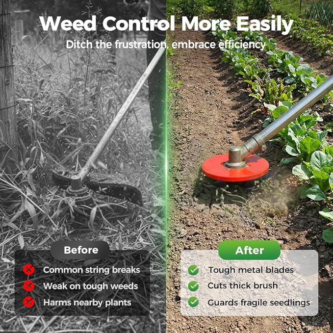 Universal Weeding Disk, Upgraded Dual-Use Weeder Plate for Weed Trimmer, Multifunctional Brush Cutter Blade for Lawn Mower Head, Grass Cutting Weed Blade (1PCS)