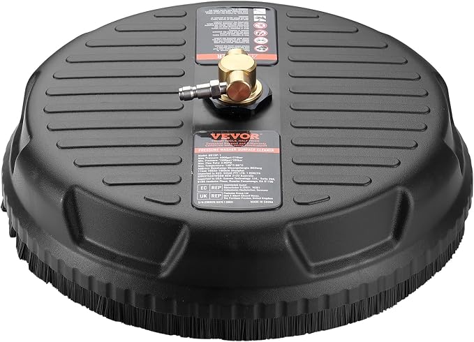 VEVOR 15 Inch Pressure Washer Surface Cleaner, 4000 PSI Universal Power Washer Accessory with 1/4 Inch Quick Connect, Heavy Duty Concrete Cleaner for Driveway, Patio, Floor and Sidewalk
