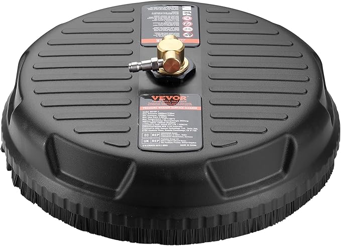 VEVOR 15 Inch Pressure Washer Surface Cleaner, 4000 PSI Universal Power Washer Accessory with 1/4 Inch Quick Connect, Heavy Duty Concrete Cleaner for Driveway, Patio, Floor and Sidewalk