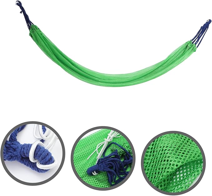 Mipcase 1set Lightweight Mesh Hammock for Use Breathable Design Storage Bag for Camping and Relaxation Green
