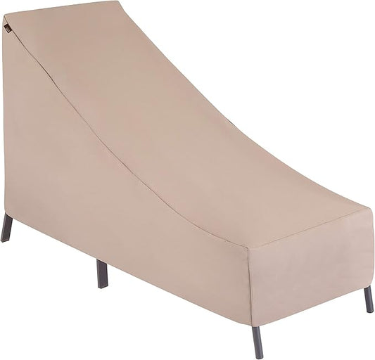 MODERN LEISURE 2934 Chalet Patio Chaise Lounge, Outdoor Cover (65 L x 28 D x 29 H inches), Khaki/Fossil Water-Resistant