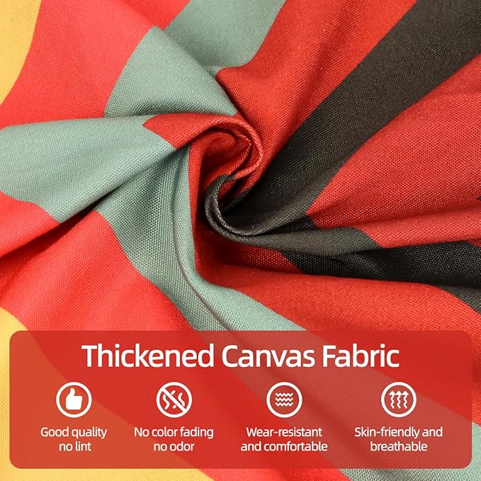 Double Hammock 9.5FT Extra Large Hammock with Carrying Bag - 2 Persons Hammock Portable Hanging Camping Bed for Patio, Backyard, Porch, Outdoor and Indoor Use - Soft Cotton, 290x145cm