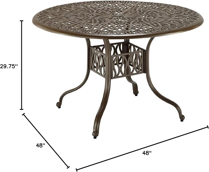 Homestyles Capri Taupe Outdoor Dining Table, 48"W