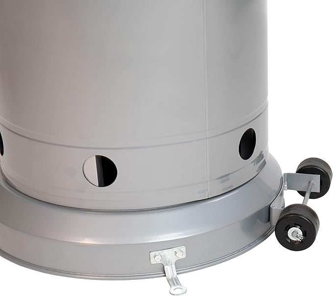 Flash Furniture Sol Patio Outdoor Heating-Silver Stainless Steel 40,000 BTU Propane Heater with Wheels for Commercial & Residential Use-7.5 Feet Tall