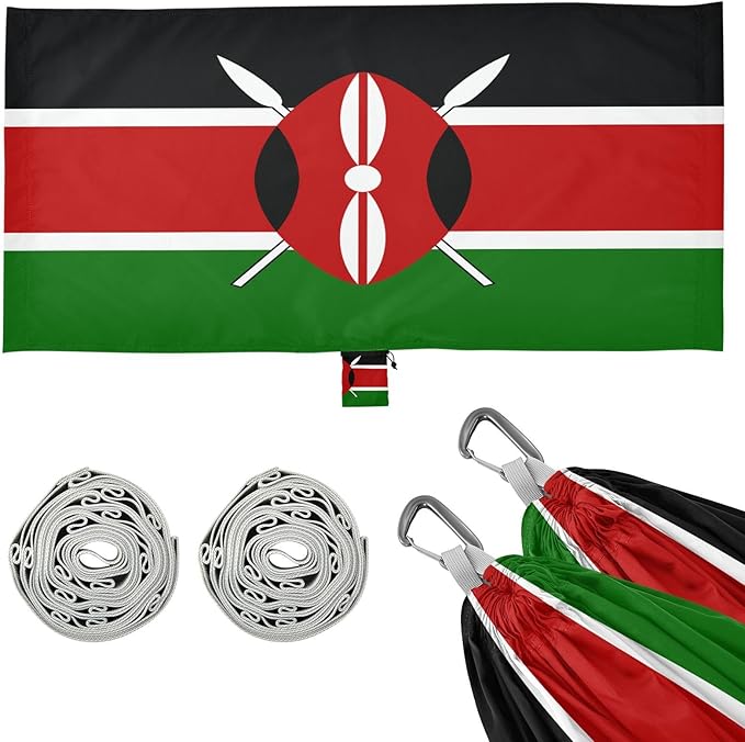 National Flag of Kenya Hammocks with Portabl Carry Bag Backyard Hammock for Indoor Outdoor Patio