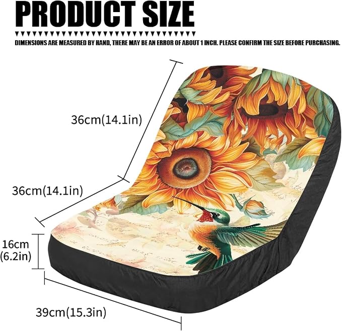 Lawn Mower Cover,Hummingbird Sunflower Tractor Seat Accessories,Medium Lawn Mower Seat Covers Fits Agricultural Vehicle
