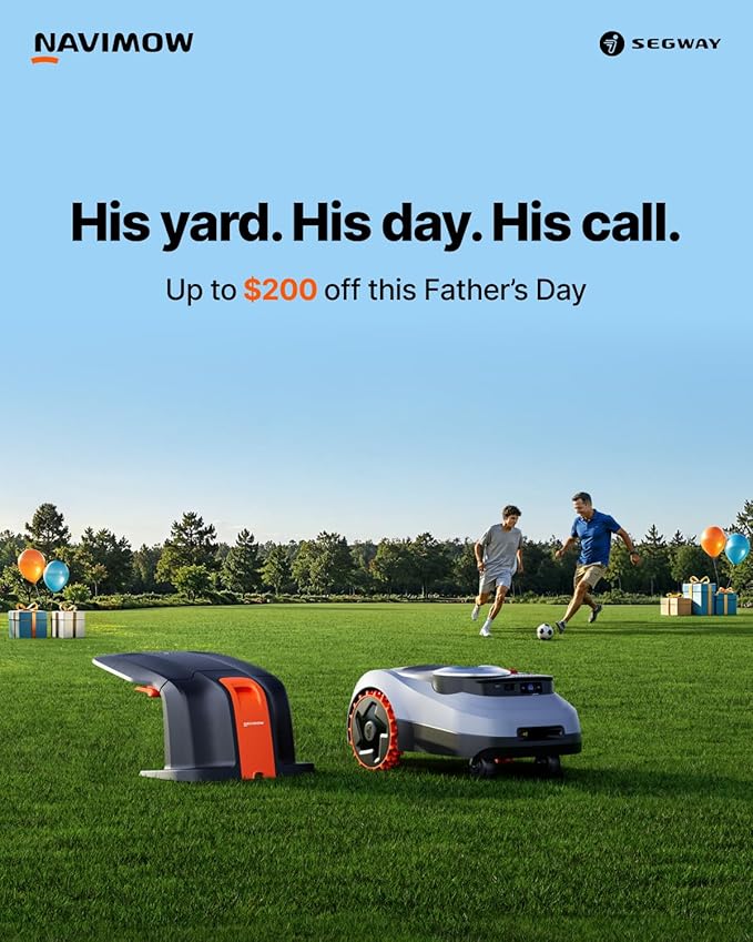 Segway Navimow i215 LiDAR Robot Lawn Mower, Wire Free Robotic Lawn Mower for 0.37 Acre, LiDAR & Vision Dual Fusion, Auto Mapping, Off-Road Wheels for 45% Slopes, Quiet 59 dB(A) Mowing