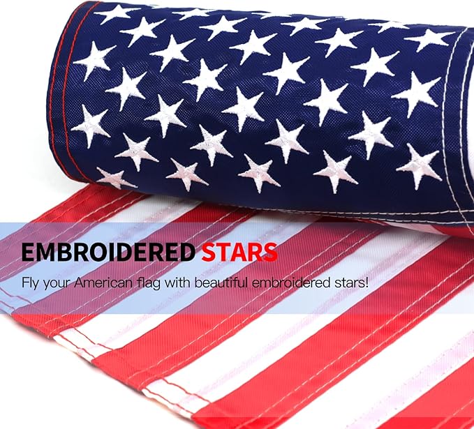 Anley Embroidered Stars US National Garden Flag, American United States July 4th Independence Day Patriotic Decorative Yard Flags - Sewn Stripes & Double Stitched - 18 x 12.5 Inch