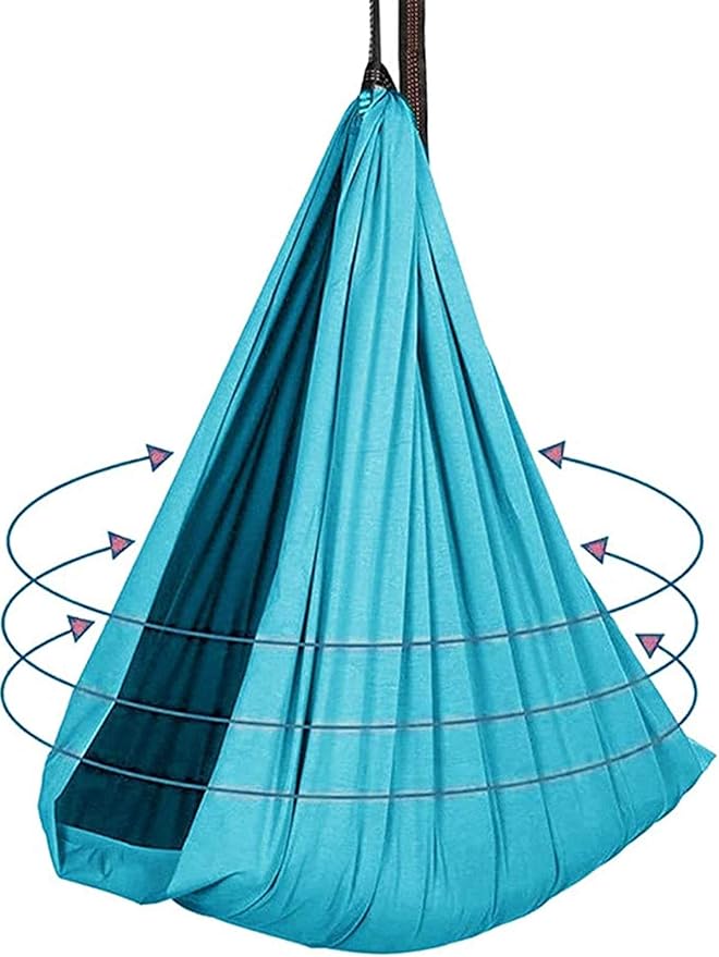 Elastic Cuddle Swing Hammock Indoor Therapy Sensory Yoga Swings with Special Needs for Kids Adult Autism ADHD Aspergers Has Calming Effect On Child (Color : Lake Blue, Size : 150 x 280 cm)