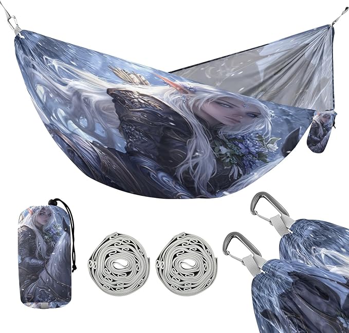Archers Game Anime Girl Outdoor Hammock with Portabl Carry Bag Backyard Hammock for Outside Patio Garden