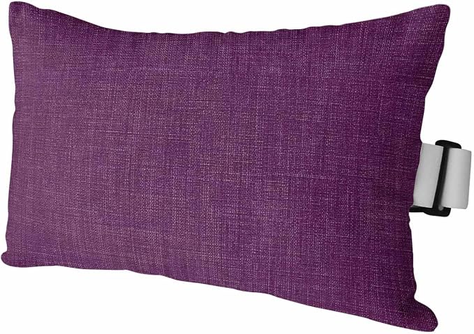 Dark Purple Outdoor Lumbar Pillow 12x20 Inch, Farmhouse Burlap Solid Brown Color Modern Linen Texture Waterproof Throw Pillow Covers with Insert, Decorative Headrest Pillows for Office Car Travel