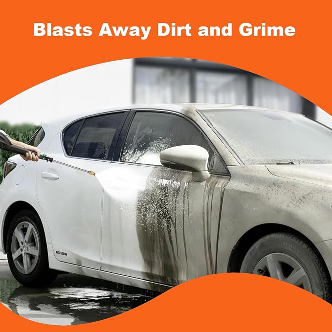 Electric Pressure Washer 5000 PSI 2.8 GPM High Power Washer with 4 Pressure Nozzle and Foam Cannon, powerwashers for Home, Car Washing, Fence Cleaning, Patio, Orange