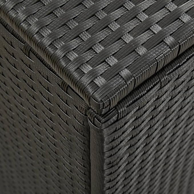 Garden Storage Box Indoor/Outdoor Storage Container and Gardening Tools - Store Items on Patio, Garage, Yard.Poly Rattan 78.7"x19.6"x23.6" Black