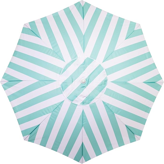 Business & Pleasure Co. Margaritaville Manana Umbrella - 6.5' Beach Umbrella Sand Anchor, 7' Tall Telescopic Aluminum Pole, UPF 50+