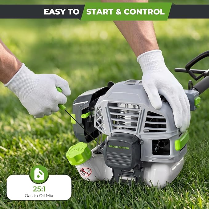 36CC Gas Powered String Trimmer, 3IN1 2-Stroke Gas Powered Weed Wacker with Brush Cutter, 3/40-Tooth Blade, Shoulder Strap for Garden, Yard