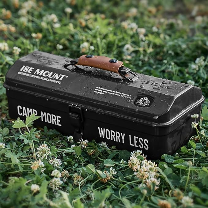 HUIOP Portable Metal Tool Box with Handle, Water Repellent, 1 Compartment