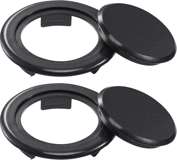 Bememo 2 Sets 2 Inch Patio Table Umbrella Hole Ring Plug and Cap Set Parasol Hole Cover Insert Umbrella Thicker Ring Plug and Cap Replacement Parts Standard Table for Outdoor Patio Garden Yard(Black)