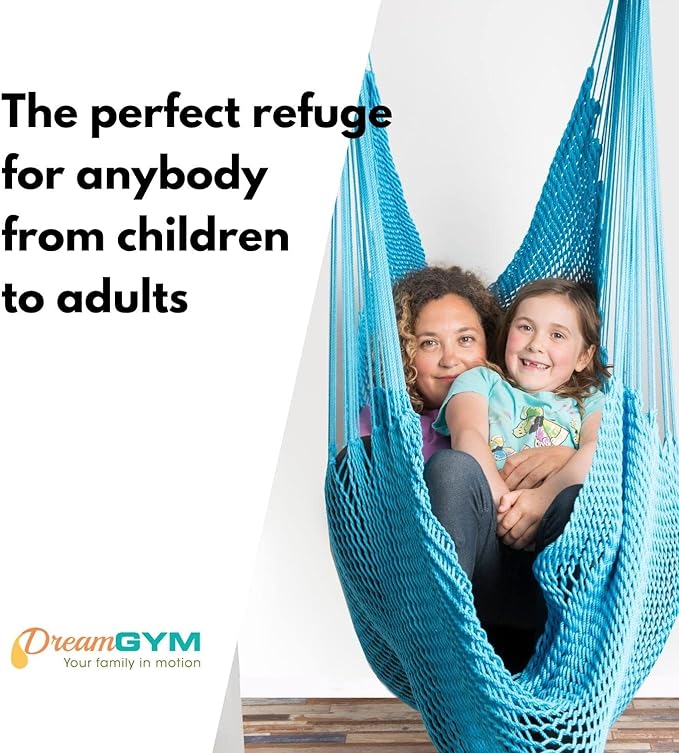 DreamGYM Hammock Swing Chair - Therapy Swing - Sensory Swing for Adults and Children - Sky Blue