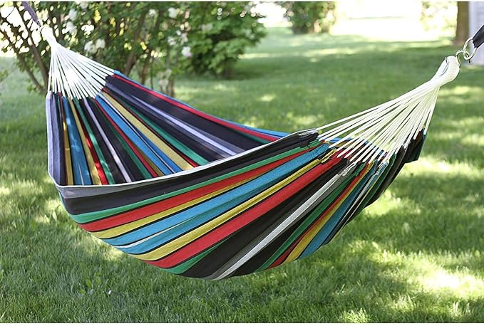 Vivere Brazilian Style Double Hammock Patio Outdoor Hanging Swing, Rio Night
