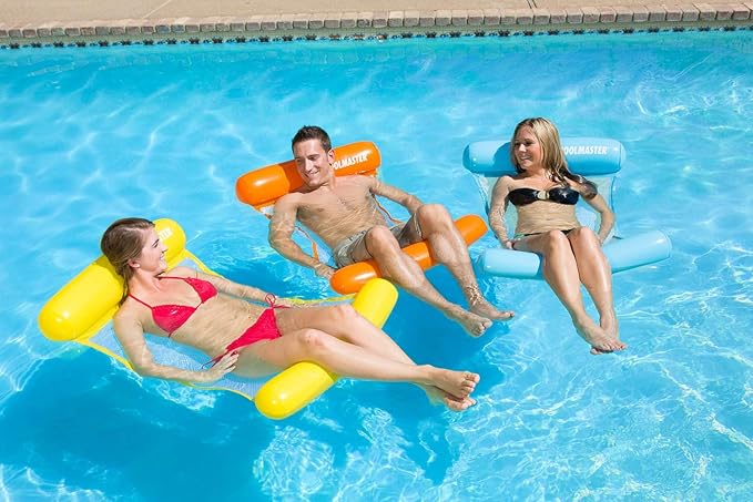Poolmaster Vinyl Water Hammock Large Pool Float for Adults, Blue