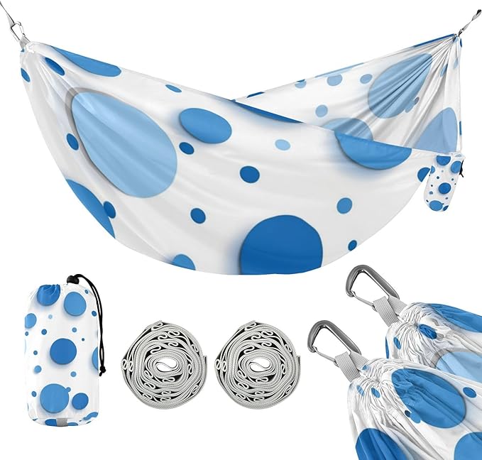 Irregular Blue Dots 330lb Capacity Hammocks for Camping Fabric Hammock for Outside Patio Backyard Poolside Base para hamaca