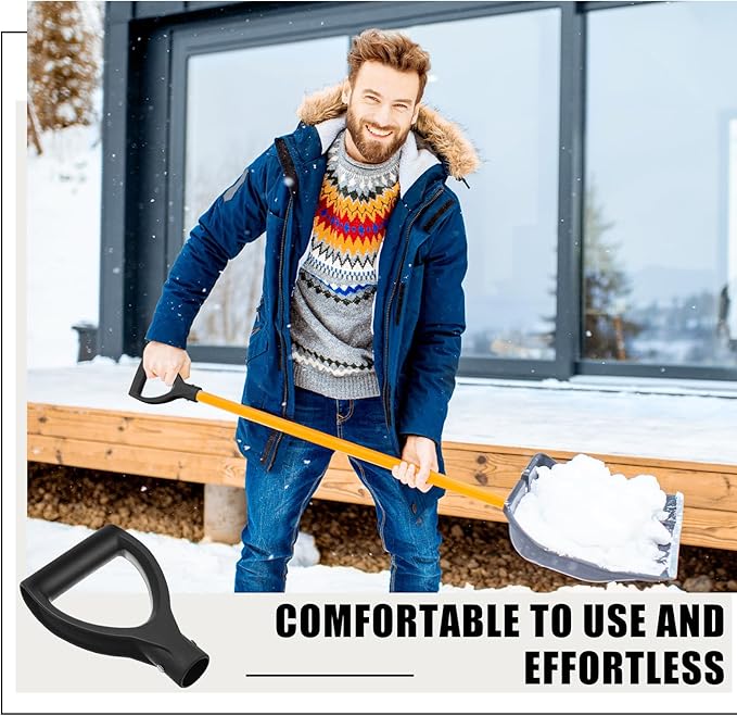 Yaocom Shovel Handle Replacement D Grip Shovel Handle with 6 Post Screw 1-1/4" /32mm Inner Diameter Spade PVC D Grip for Garden Digging Raking Tools