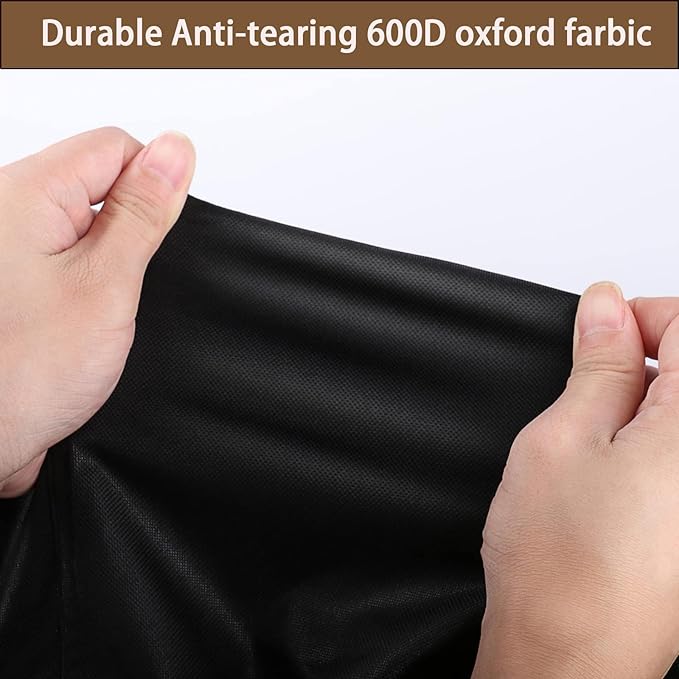 Outdoor Table Cover, Outdoor Ottoman Cover, Waterproof Heavy Duty Covers for Grill Cart, Outdoors Prep Table Covers for Rectangular Patio Furniture, 36x24x18 inch, Black