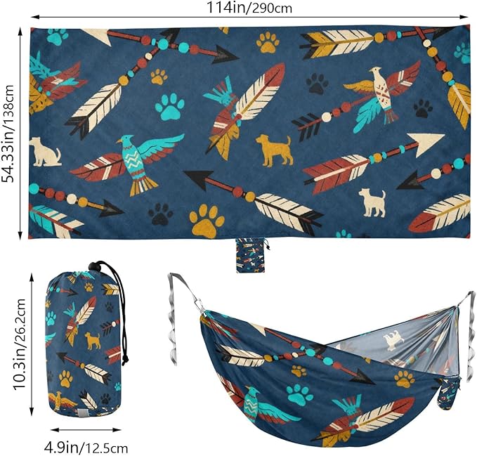 Arrow and Pet Outdoor Hammock with Tree Straps Cloth for Outside Beach Patio Garden