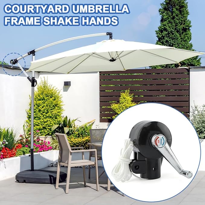Patio Umbrella Accessories, Heavy Duty Outdoor Umbrella Parts Replacement Adjustable Umbrellas Hand Crank for Picnic Beach Patio Courtyard Balcony