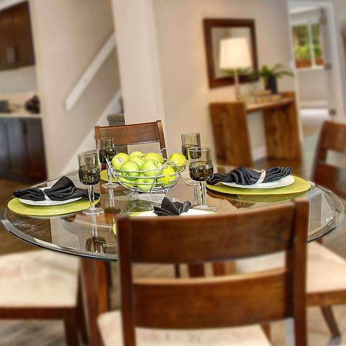 27" Inch Round Glass Table Top 1/2" Thick Tempered Beveled Edge by Fab Glass and Mirror