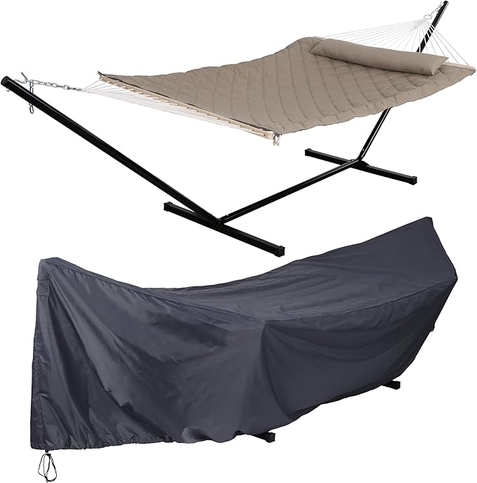 ANOW 2pk - Rope Hammock with 12 Feet Stand + 1 Hammock Cover