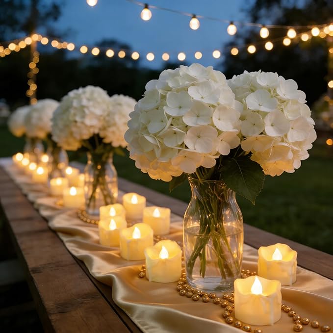 12 Pack Timer Tea Lights Candles Battery Operated, Flameless Flickering LED Timer Votive Tealight, Outdoor Flicker Electric Fake Candles Bulk for Christmas Halloween Pumpkin Light Decorations