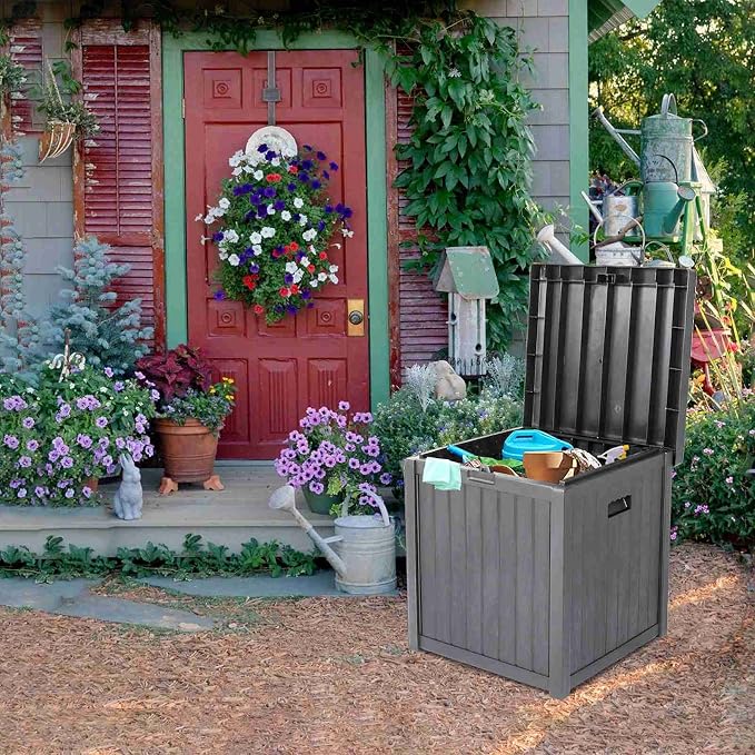 Storage Deck Box, Outdoor Garden Tools and Storage Container for Patio Furniture, Store Items on Patio, Garage, Yard，51 Gallon