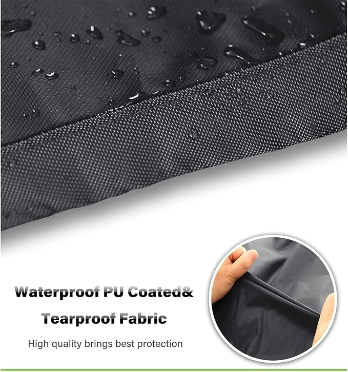 Round Patio Table Cover for Outdoor Table Chairs Set,600D Outdoor Furniture Cover Waterproof,Tear Resistance and Anti-UV,62" Dia x 28" H,Black