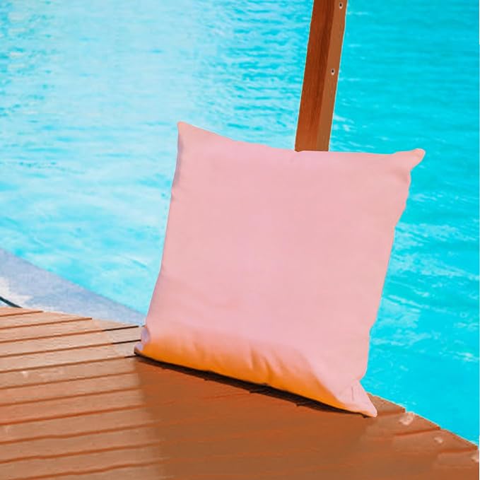 A1 HOME COLLECTIONS A1HC Luxurious Outdoor Waterproof Pillow Covers 18x18 Inches (Pack of 2, Pink Flare), Throw Pillow Covers for Pool Areas, Garden, Sofa, Chairs, Beds, Tent, Patio