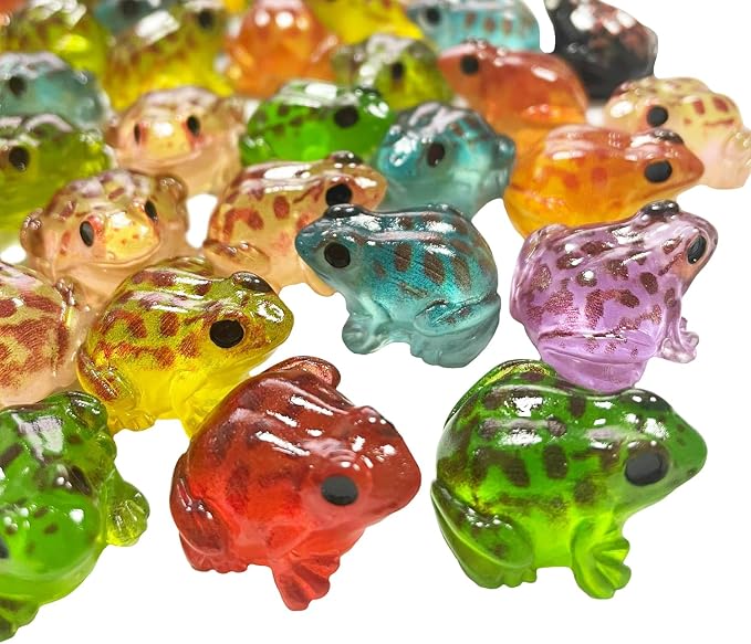 60 Pcs Luminous Resin Frogs Little Frogs Glow in The Dark for Craft,Garden Decor, Home Decorations